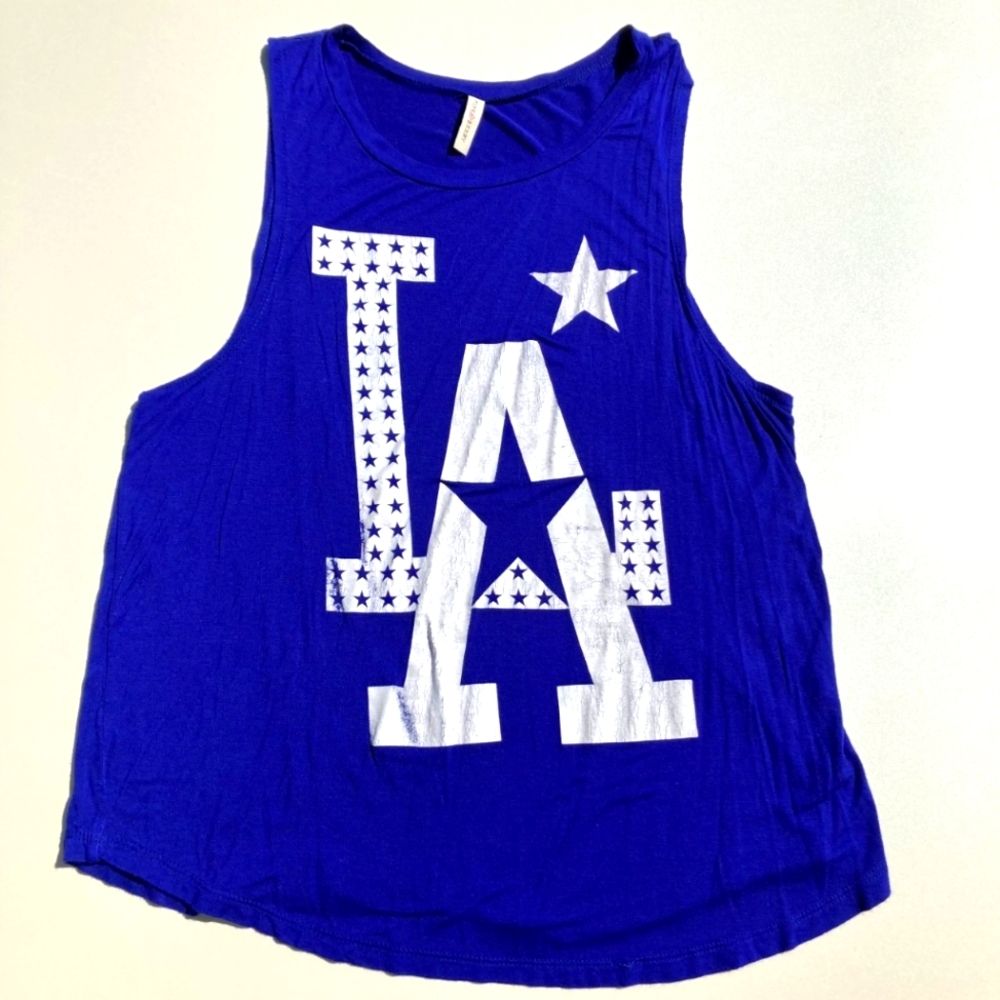 Pink Berry LA Star Tank Top Blue Size Large